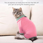 Sticky Cat Clothes Stretchy, Sphynx Hairless Sweater & Pajamas for Cats only, Soft Cat Onesie for Cats After Surgery Female Male & Hair Loss Prevention, Pink L