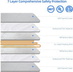 pettycare Pet Heating Pad for Dog Cat, Electric Heating with Steel-Wrapped Cord, 25-Level Timer & 11-Level Temperature Indoor Warming Pads Easy Clean for Puppy Cat Dog XXL 32x20inch