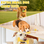 5 Pack Dog Chew Toys for Puppy Cute Yellow Dog Toys Puppy Dog Toys for Teething Soft Durable Interactive Chew Toy for Small Dogs Light Yellow