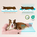 EHEYCIGA Memory Foam Dog Bed XLarge Sized Dogs, Extra Large Dog Bed Orthopedic with Washable Removable Cover, Waterproof XL Pet Bed Couch, 44x33x6 Inches, Pink