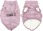 Dog Jacket with Harness,Fleece Lined Warm Puppy Coat for Winter,Soft Windproof Small Dog Vest,Light Pink S