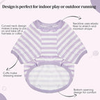 Geyoga 6 Pieces Dog Striped T-Shirt Cotton Breathable Pet Apparel Colorful Puppy Sweatshirt Clothes for Small to Medium Dogs Puppy(Gentle Color,L)