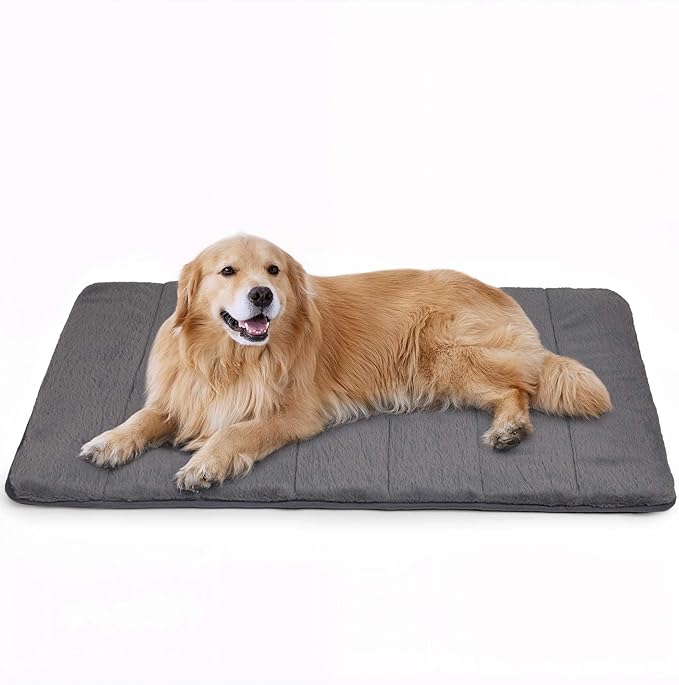 Dog Crate Pad for X Large Dogs - 41x27 Orthopedic Dog Bed with Memory Foam, Washable Water-Resistant Soft Pet Mat with Non-Slip Bottom, Grey