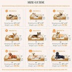Comfort Expression Orthopedic Dog Bed for Large Dogs 36x27 Inch, Waterproof Supportive Egg Crate Foam Large Pet Bed with Removable Bolsters, Dog Couch with Washable Cover & Non-Slip Bottom, Caramel