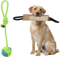 DGSL Dog Tug Toy, Tug of War Dog Toy Jute Bite Pillow with 2 Handles for Puppy Training Interactive Play, Fetch, K9 Suitable for Small Medium Large Dogs (red & Green)