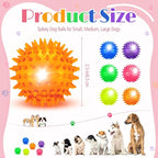 12 Pcs 2.56" Light up Squeaky Dog Balls Large Dog Toys Ball Puppy Chew Toys for Small Medium Large Pet Clean Teeth Teething