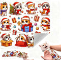 Cat Grooming Wrap, Self-Adherent Soft Cat Blanket to Wrap, Nail Clipping, Anti-Bite, Anti-Scratch, Anti-Escape Calming Wrap (Christmas, 10-13 lbs)