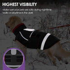 SUNFURA Dog Coat, XXXL Dog Winter Jacket, Warm Snow Jacket for Extra Large Dogs, Reflective Puffer Coats Waterproof Snowsuit for Great Dane, Black XXX-Large