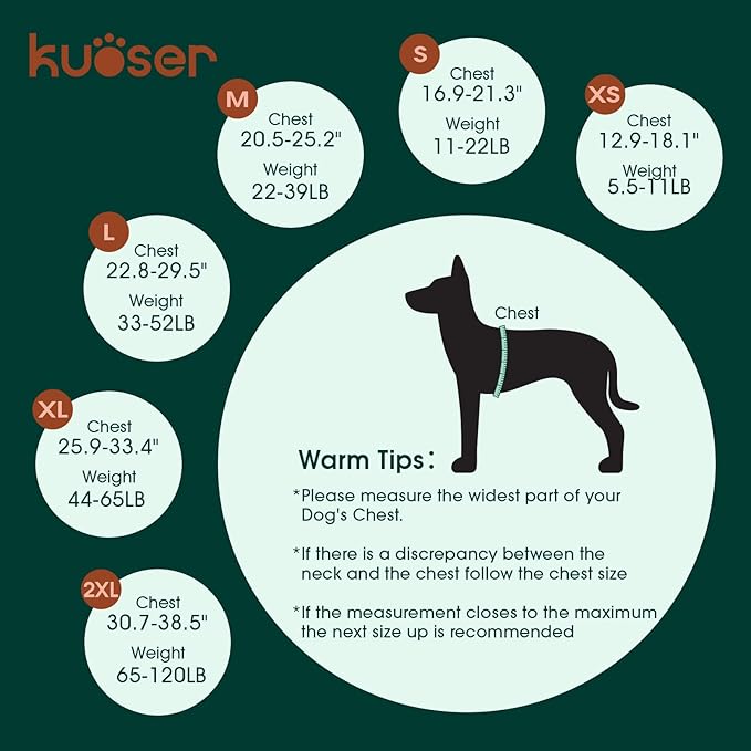 Kuoser High Visibility Dog Life Jacket with Reflective Stripes - Adjustable Ripstop Pet Lifesaver with High Flotation for Small, Medium & Large Dogs