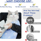 Cat Wrap for Cutting Nails, Self-Adhesive for Grooming, Anti-Scratch Cat Swaddle Wrap for Medicine, Nail Clipping, Teeth Brushing, Ear Cleaning