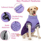 AOFITEE Dog Coat - Warm Small Dog Winter Jacket with Two Legs- Zip Up Dogs Jackets for Winter Reflective Dogs Snow Coats Puffer Jackets for Yorkshire, Schnauzer, Purple S