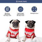 Spark Paws Christmas Dog Sweater - Ultra Soft Holiday Knit Sweater for Small, Medium & Large Dogs, Cute Pet Sweater for French Bulldogs & Big Dogs, Potty V Cut Design Jacket (Winter Wonderland, 3XL)