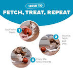 Outward Hound by Planet Dog Basketball, Durable Treat-Dispensing Dog Ball, Interactive Fetch Toy, Orbee-Tuff, Mint Scented, BPA-Free, for Indoor & Outdoor Play, Brown
