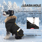 PINA Small Dog Coats - Waterproof, Winter, Snow Jacket with Faux Fur Hood & Pocket