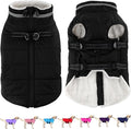 Dogcheer Dog Coat, Waterproof Dog Jacket with Harness, Reflective Adjustable Winter Coat with Zipper, Christmas Pet Snow Jacket Clothes for Small Medium Large Dogs - Black XL