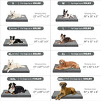 Outdoor Extra Large Dog Crate Bed, XXL Waterproof Dog Bed for Giant Breeds Dogs, 47x29 Inch Orthopedic Egg Crate Foam Pet Mat with Removable Cooling Cover, Grey