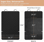 F-color SUV Cargo Liner for Dogs, Upgraded Extra Large Water Resistant Pet Cargo Cover Dog Seat Cover Mat for SUVs with Bumper Flap Protector, Non-Slip, Wear-Proof, Universal Fit, Black