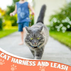 2 Pack Cat Harness and Leash Set, Escape Proof Adjustable Kitten Harness with Leash Collar Lightweight Soft and Comfortable for Small Medium Cats Walking and Travel