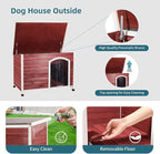 Petsfit Weatherproof Wooden Outdoor Dog House, Large, 1-Year Warranty
