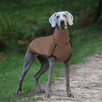 ROZKITCH Dog Sweatshirts for Medium Dogs, Pet Windproof Warm Cold Weather Jacket Vest Cozy Jumpsuit Apparel Outfit Clothes for Walking Hiking Travel Sleep Brown M