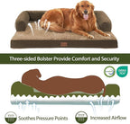 Orthopedic XXL Dog Beds, Waterproof Egg Crate Foam Big Pet Bed for All Breed Sized Dogs 53x42Inch, Washable Extra Large Dog Couch Bed with Removable Cover and Non-Slip Bottom, Brown