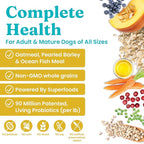 Solid Gold Dry Dog Food for Adult & Senior Dogs - with Whole Grains, Oatmeal, Pearled Barley, & Fish - Potato Free, High Fiber Adult Dog Food Dry Kibble for Sensitive Stomach & Immune Support – 4LB