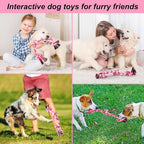 SZEE Dog Rope Toy, 14 in 3 Knots Chew Rope for Small Medium Dogs, Natural Cotton Pull Toy for Tug of War and Teeth Cleaning (Pink)