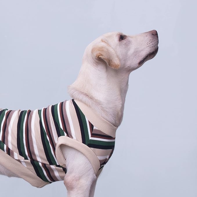 Extra Large Dog T Shirts Clothes Sleeveless Tank Top Vest for Labrador Rottweiler Great Dane, Khaki 8X-Large