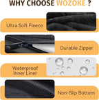 Orthopedic Washable Large Dog Bed: Memory Foam Waterproof Pet Bed with Bolsters - Removable Orthopedic Cover for Medium Large Sized Dog Bed - Non-Slip Bottom - Black
