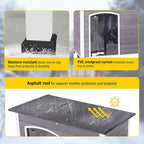 Aivituvin Heated Dog House with Insulated Liner for Winter, Waterproof Dog Kennel for Small Medium Large Dog with All-Around Iron Frame