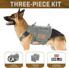 Forestpaw Dog Harness Medium Sized,Tactical Dog Harness with Handle,No Pull Military Style Service Dog Vest with Pockets Adjustable for Medium Dogs,Gray,Chest 15.5-25.5"