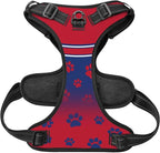Custom Buffalo Dog Harness with Reflective Stripes Personalized Name and Number Dog Vest Harness with Pet Traction Rope for Small Medium Large Dog