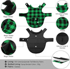 ASENKU Dog Winter Coat, Fleece Doggie Jacket Plaid Reversible Vest Waterproof Windproof Cold Weather Clothes for Small Medium Large Dogs (XS, Green)