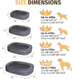 Orthopedic Waterproof Large Dog Bed: Memory Foam Washable Dog Bed with Bolsters - XXL Orthopedic Removable Cover for Medium Large Sized Pet - Non-Slip Bottom