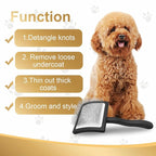 Dog Slicker Brush for Doodle Grooming,Dog Brush for Poodles,Long Pin Haired Pet Slicker Brush for Goldendoodles, Labradoodles,Bernedoodles (Black)
