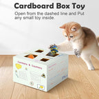 Migipaws Automatic MigiBox Plus Cat Toys 3 n1 Interactive Pounce Mystery Under PopSkin 12 Holes Cardboard Kitten Toys for Indoor Rechargable 8 Accessories(White)