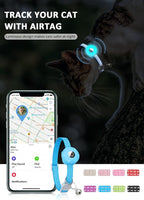 AirTag Cat Collar, Reflective Kitten Collar Breakaway Apple Air Tag Cat Collar, GPS Cat Collar with AirTag Holder and Bell, Lightweight Tracker Cat Collars for Girl Boy Cats Puppies (Luminous Blue)