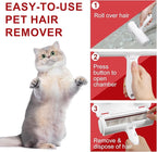 Pet Hair Removal Tool – Reusable Lint Roller for Dogs & Cats – Self-Cleaning Fur Remover Brush - Portable, Multi-Surface Fur Removal Tool - Glove Brush and Pet Hair Extra Sticky Roller