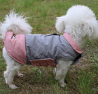 Reversible Dog Coats for Medium Dogs Waterproof Warm Dog Jacket for Cold Winter,Pink and Grey L