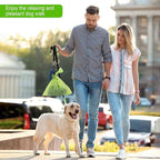 Dog Poop Bags with Dispenser, Unscented, 9 x 13 inch, Guaranteed Leak Proof, Extra Thick Waste Bag Refill Rolls (NavyBlue (105-Bags, 1-Dispenser))