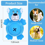Interactive Dog Toys, Plush Dog Toy with Treat Dispensing Ball, Squeaky Dog Toy with Cute Plastic Paws for Playing,Slow Eat Hiding Food Enrichment Toy for Small & Medium Breeds (Blue)