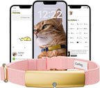Health Tracker for Cats - Smart Cat Collar with Safety Breakaway Buckle for Indoor Cats, Wellness Alerts, Real-time Monitoring (Sakura, M)
