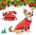Idepet Pet Dog Classic Knitwear Sweater Soft Fleece Coat Thickening Warm Pup Dogs Shirt Winter Pet Dog Cat Clothes Puppy Customes Clothing for Small Dogs(XXS,Orange Red)