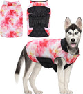 GMF29S Winter Dog Jacket Reversible Vest Soft Coat with Leash Hole for Small to Large Dogs, Windproof, Waterproof, Thick, Adjustable