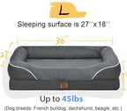 Large Orthopedic Dog Bed Washable - XL Dog Couch Sofa - Four Sides Dogs Beds Waterproof Non-Slip for Large Sized Dogs