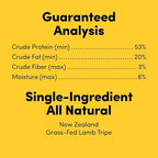 Premium Dog Treats, Freeze-Dried Raw 100% Grass-Fed Lamb Tripe, Single Ingredient, Protein Rich, Non-GMO, No Wheat or Corn, 2 oz