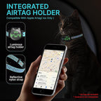 Waterproof Airtag Cat Collar, Breakaway Cat Airtag Collar with Luminous & Reflective Pattern Strap, Lightweight Kitten Collars for Apple Air tag, Hidden Holder for GPS Tracker - Cats, Kittens (9-13")