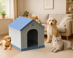 EasyUp Dog House Outdoor Indoor,Dog Kennel Weatherproof Resin Shelter with Air Vents and Elevated Floor for Small Medium Large Dogs,Easy Clean and Assemble(38.62 * 36.26 * 38.07in,Coffee)