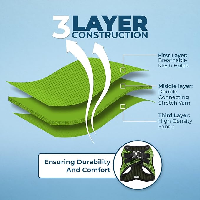 Best Pet Supplies Voyager Step-in Air Harness - All Weather Mesh, Reflective, No Pull Harness for Dogs, Cats - Secure with Hook & Loop Fastener, Buckle, Double D-Rings - Tone, L