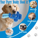 Squeaky Dog Toy Plush, Stuffed Crinkle Tug of War Dog Toy Keep Them Busy Pet Puppy Birthday Toy for Small Medium Large Dogs (Blue)